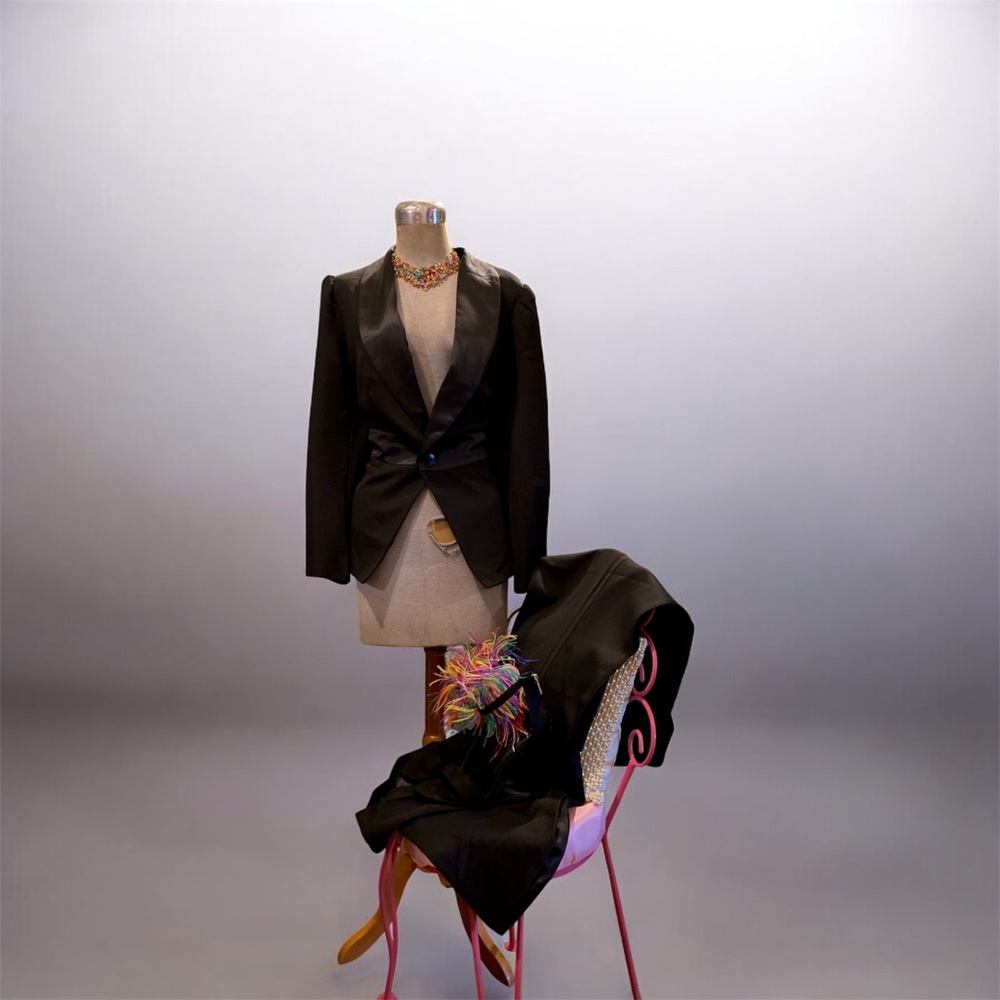Elegant Black Women's Blazer Pants Set
